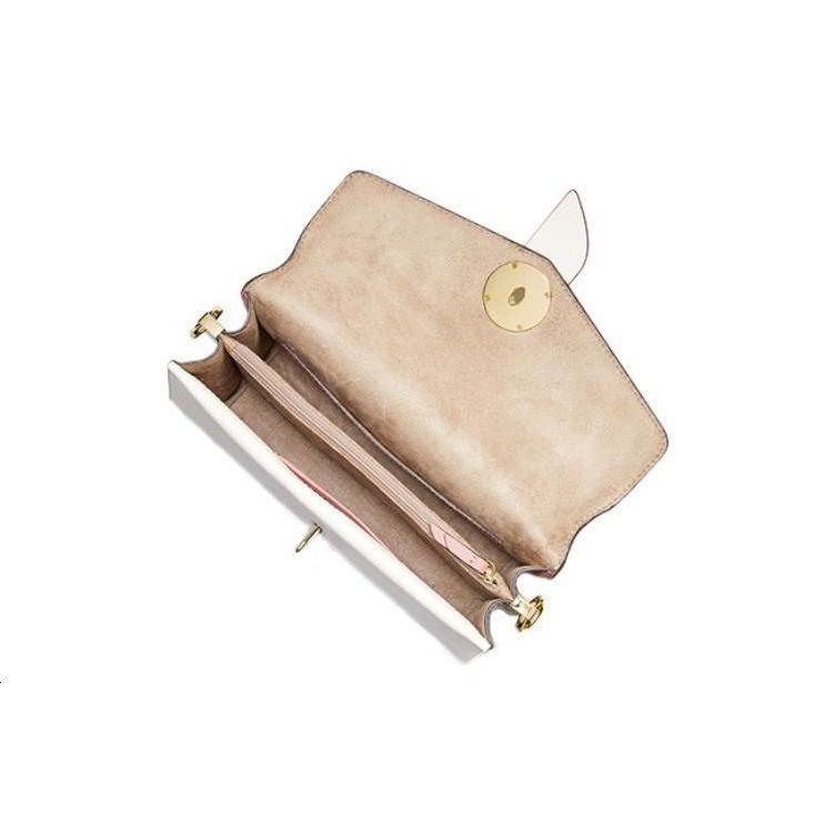 Michael Kors Mk Greenwich Letter Logo Buckle Flap Color Block Shoulder Bag Women Shoulder Bag Rose-Pink 30S2GGRL2L-990