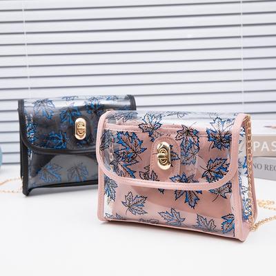 Transparent Printed Chain Lock Small Square Bag New Trend Niche Women's Bag
