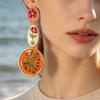 Charm Asymmetrical Enamel Dangle Earrings Flower Bohemian Dangle Earring  Women