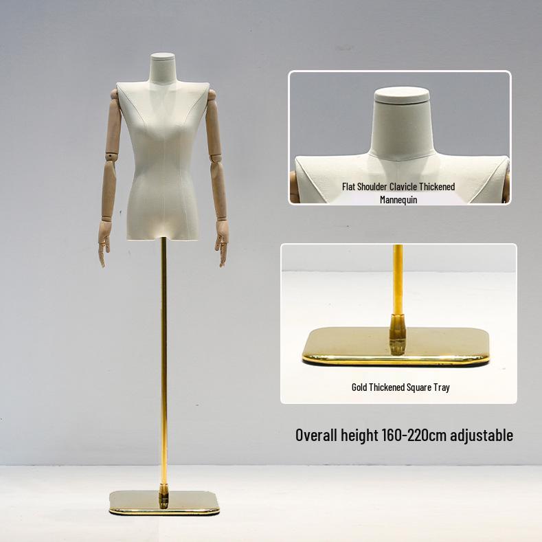 Korean Style Women's Clothing Display Mannequin with Flat Chest and Square Shoulders
