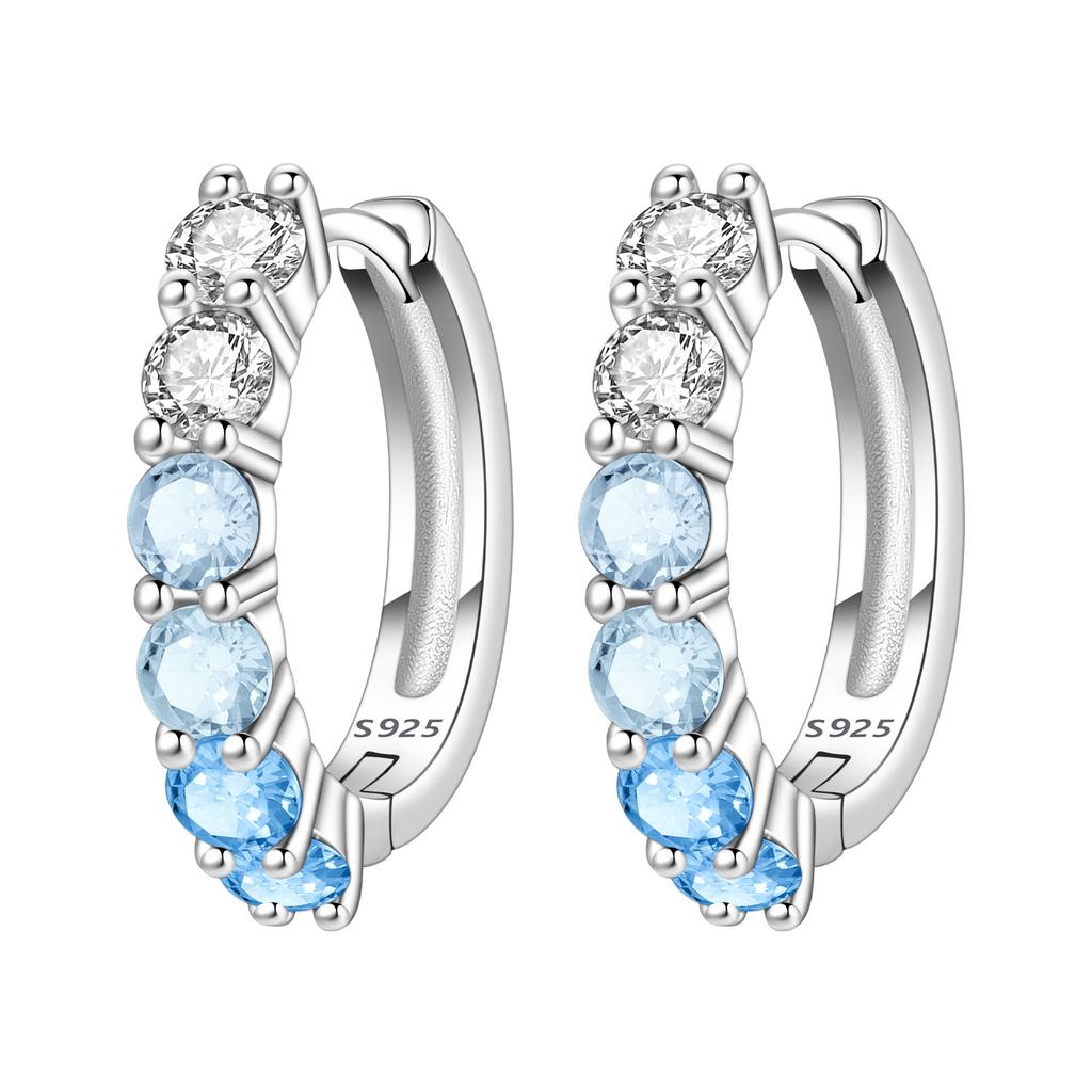 Orstarry 925 Silber Blauer Zirkon Sternenhimmel Ohrring Original Schmuck Creolen Damen Schmuck Party Trendige Geschenke