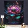 Painted Lotus Tapestry, Bedroom Wall Covering, Living Room and Study Decoration Cloth, Wall Tapestry, Background Cloth
