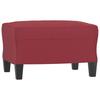 3 Seater Sofa with Ottoman Burgundy 180 cm Faux Leather