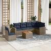 VidaXL Garden Lounge Set with Cushions 7 Pcs, Patio Sofas, Furniture Set, Outdoor Terrace Furniture, Grey 3256481