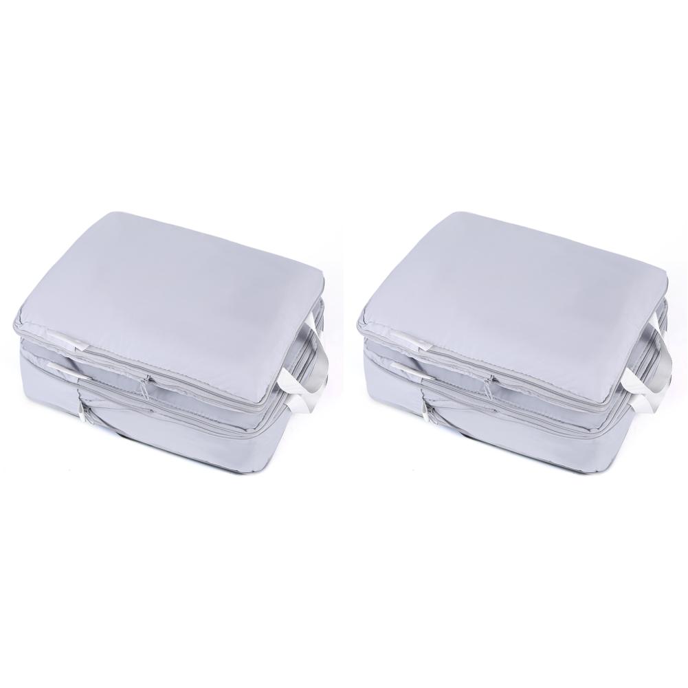 

2шт сумки-органайзеры для багажа водонепроницаемая сумка для одежды для мужчин и женщин (Светло-серый М)