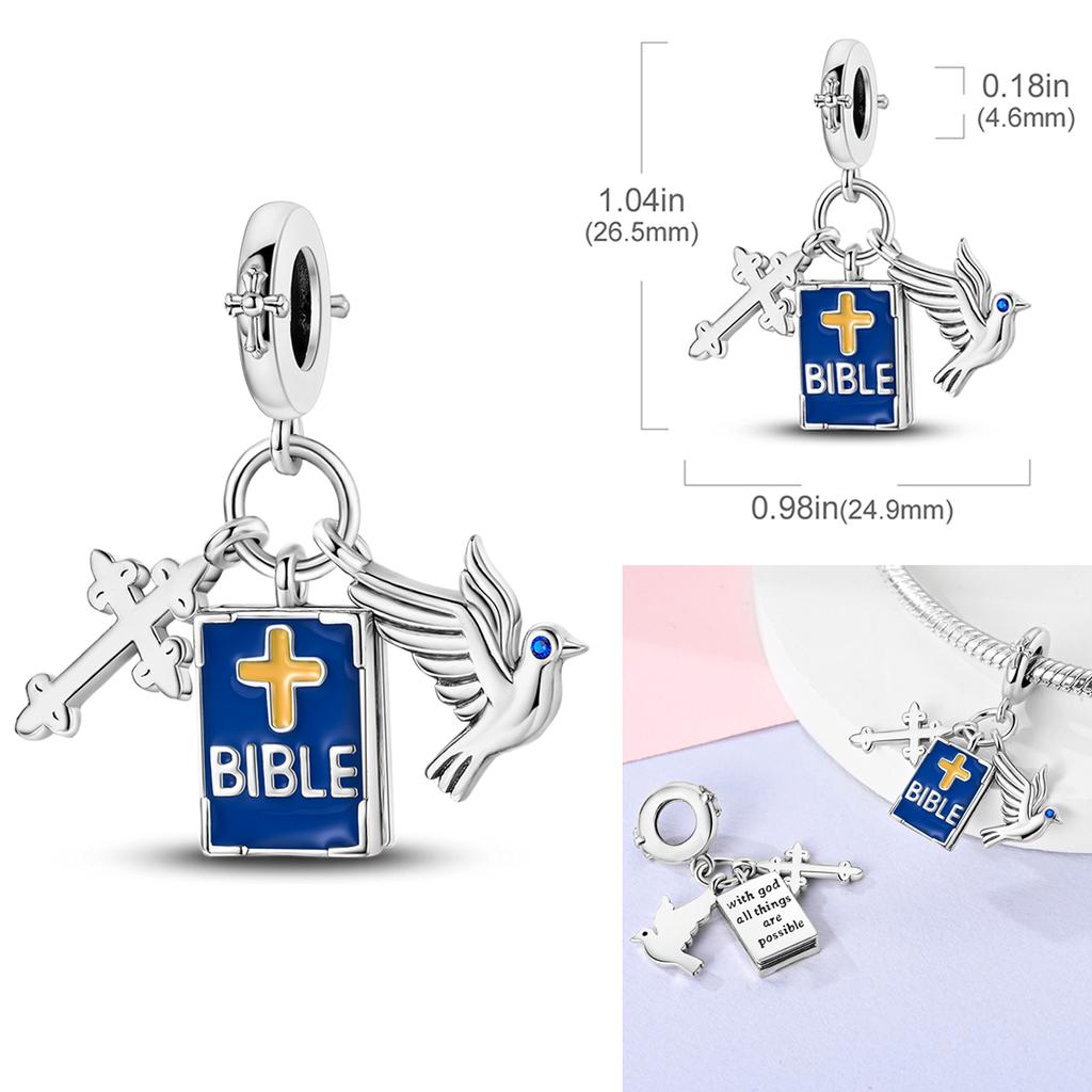 Choice Authentic Accessories Bracelets Sapphire Charm Bead Charms Bead Charms Genuine copper Blue Color Inlaid Zirconium Dangle Do It Yourself Jewelle