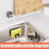 Metal Self Adhesive Hook Sink Sponge Storage Holder Kitchen Holder Stainless Steel Sink Lid Dish Rack Kitchen Wire Rag Organizer Cup Holders 5