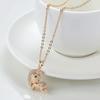 Rose Gold Color Moon Baby Pendant Necklace For Women Fashion Natural Zircon Pendant Child Jewelry Crystal Gift