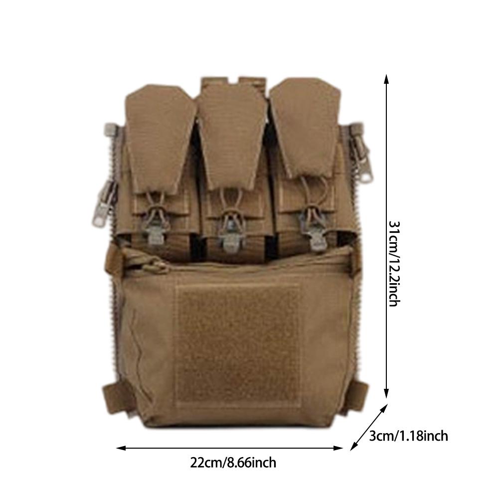 1Pc V5 FCPC Sport Vest Back Panel Zipper on Backplate Airsoft Vest Expansion Bag Triple Pouch Vest Plate Carrier Accessories