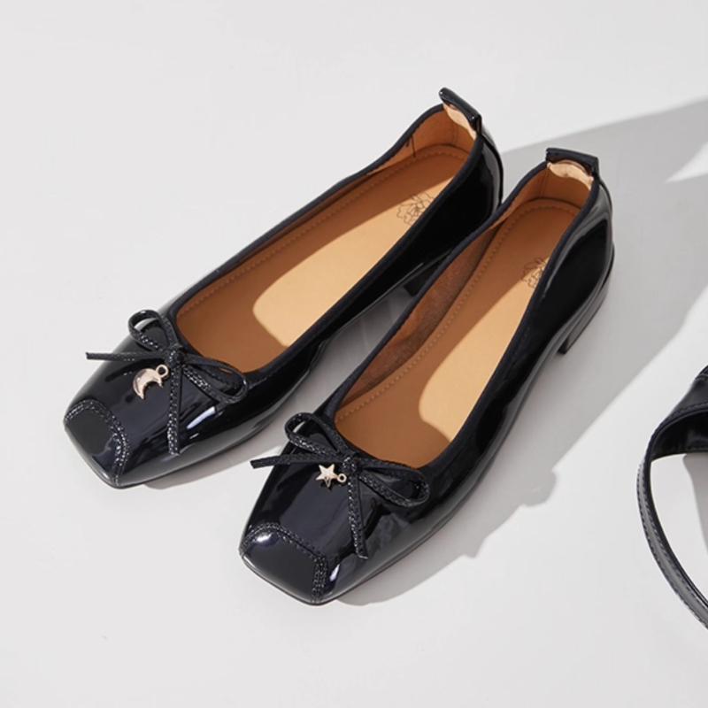 Bow Women Flats Shoes Sexy Square Toe Loafers Summer New Sandals Elegant 2025 Casual Woman Sneakers Party Brand Zapatos