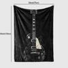 Modern Guitar Pattern Flannel printed blanket suitable for all seasons suitable for living room office sofa and travel 180x250CM