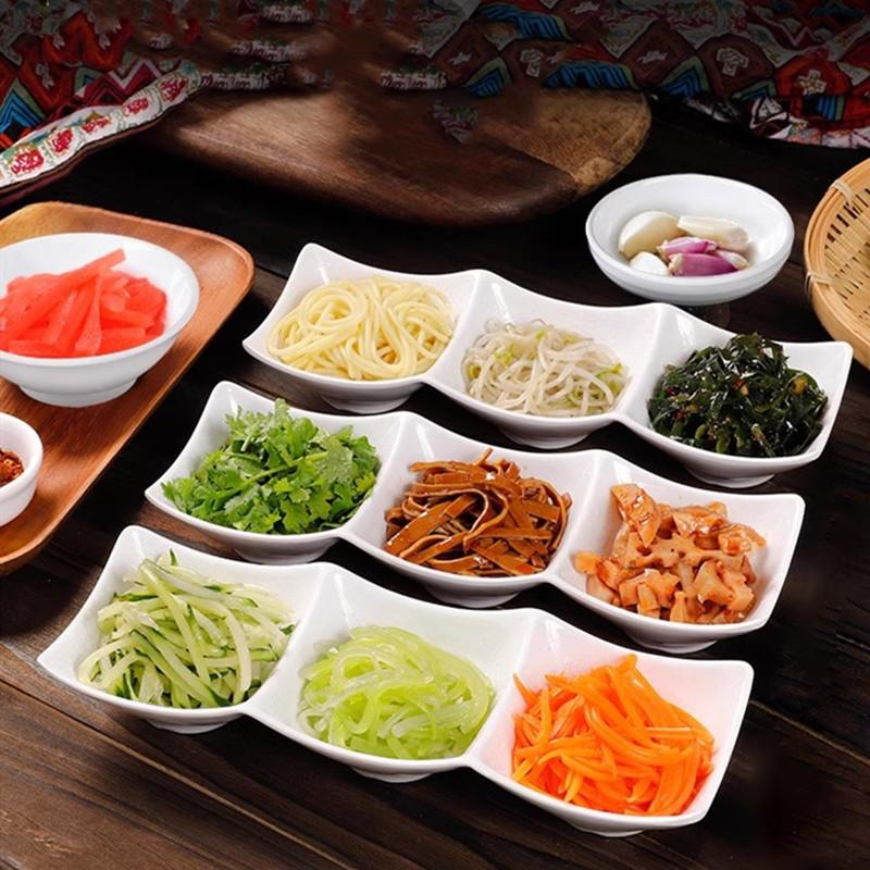 White Melamine Sauce Dish Household Plastic Tableware Not Easily Broken Soy Sauce Dish Solid Color Sushi Plate Kitchen Supplies