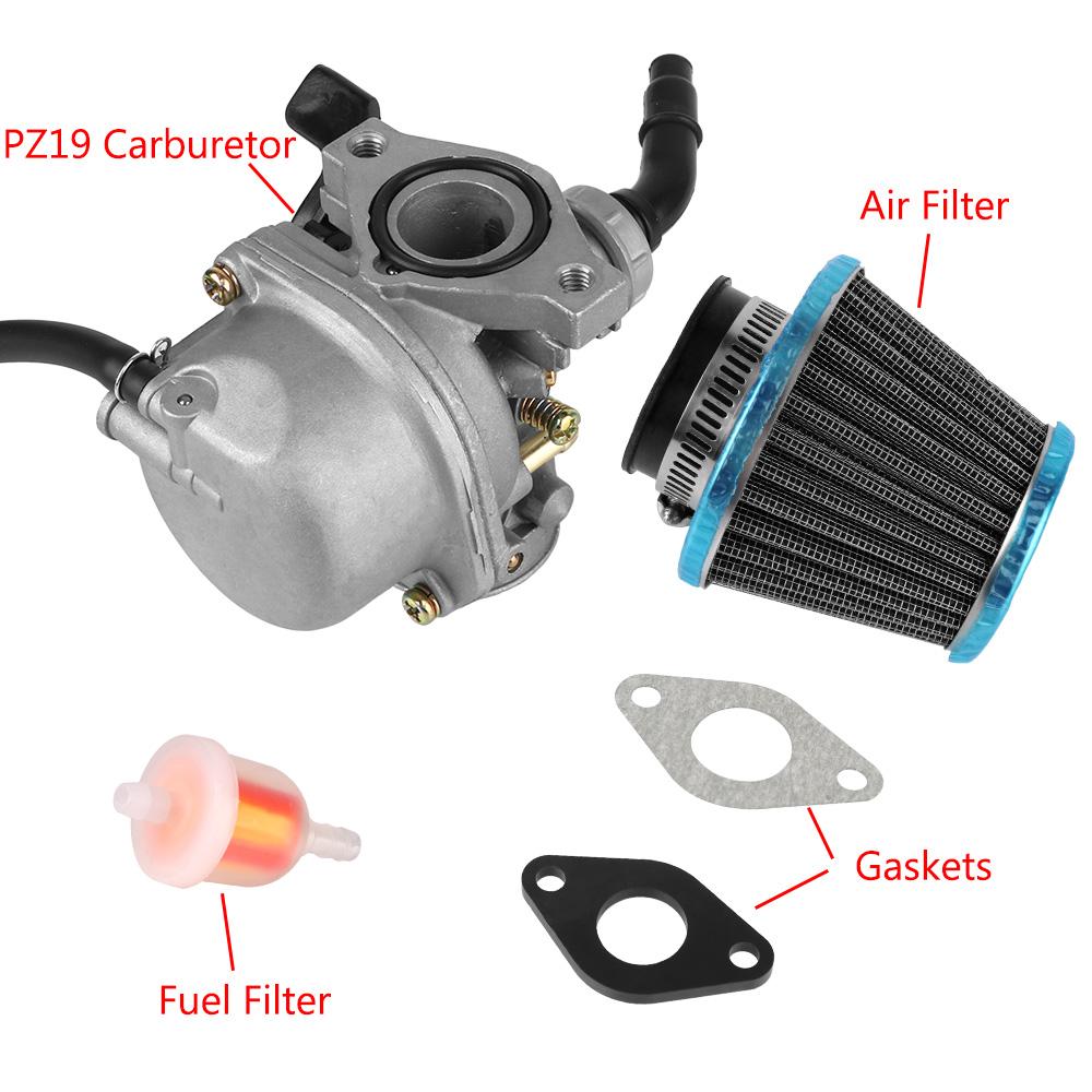With 35mm Air Filter PZ19 Carburetor For 50cc 70cc 80cc 90cc 110cc 125cc ATV Dirt Pit Bike Fuel Filter 19mm Carb
