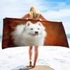 Samoyed Dog Beach Towel Cute Pet Bath Towel Microfiber Quick Dry Travel Sport Spa Swimming Pool Towels Absorbent Bikini Cover Up