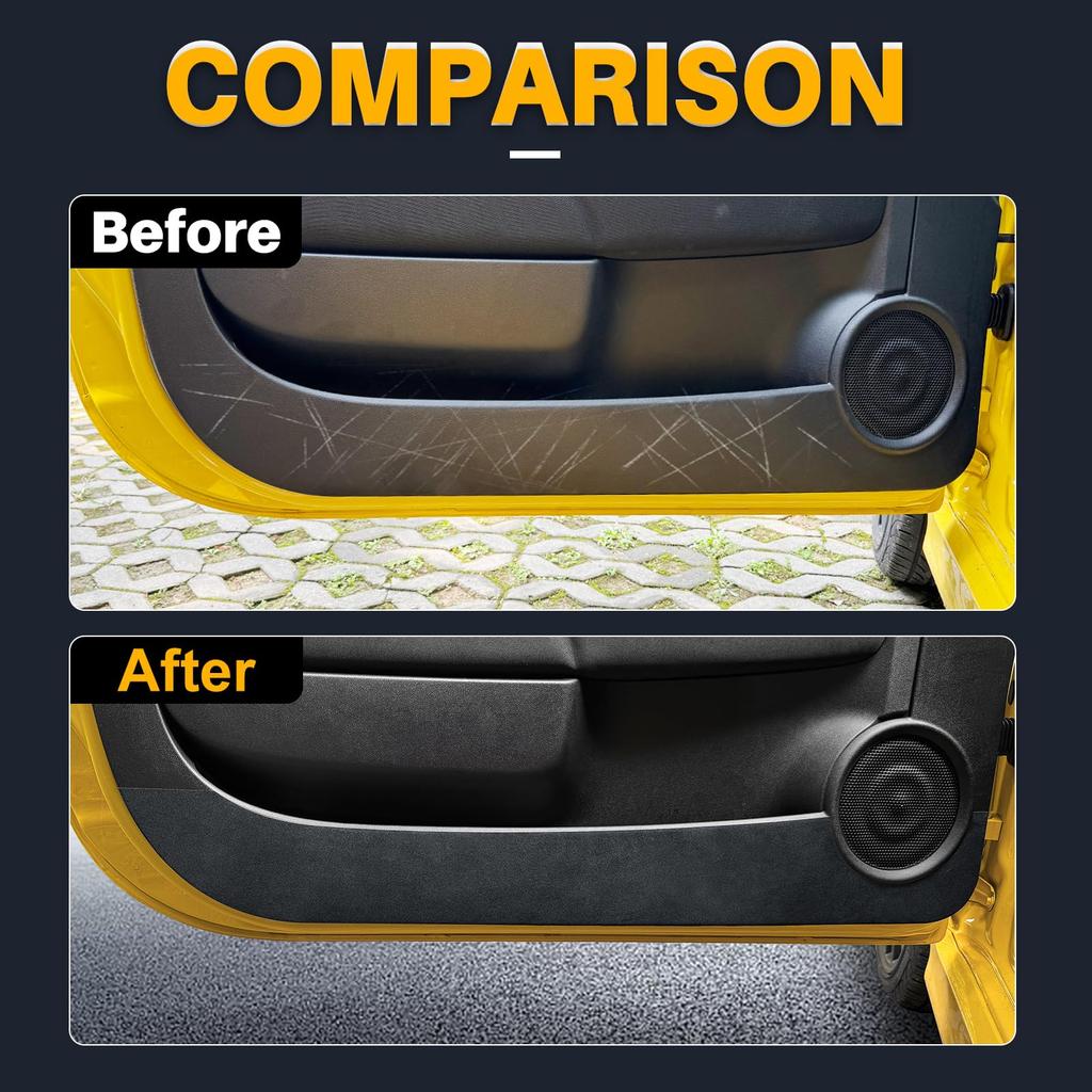 FDAIUN Car Door Trim Protective Stickers for Fiat 500 and Abarth 595 695 Door Kick Door Scratch and Stain Soft Suede Fiat 500 Abarth 595 695 Interior