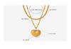 Double Layer Heart Pendant Titanium Necklace - Hip Hop Style, Non-fading Fashion Clavicle Chain for Women
