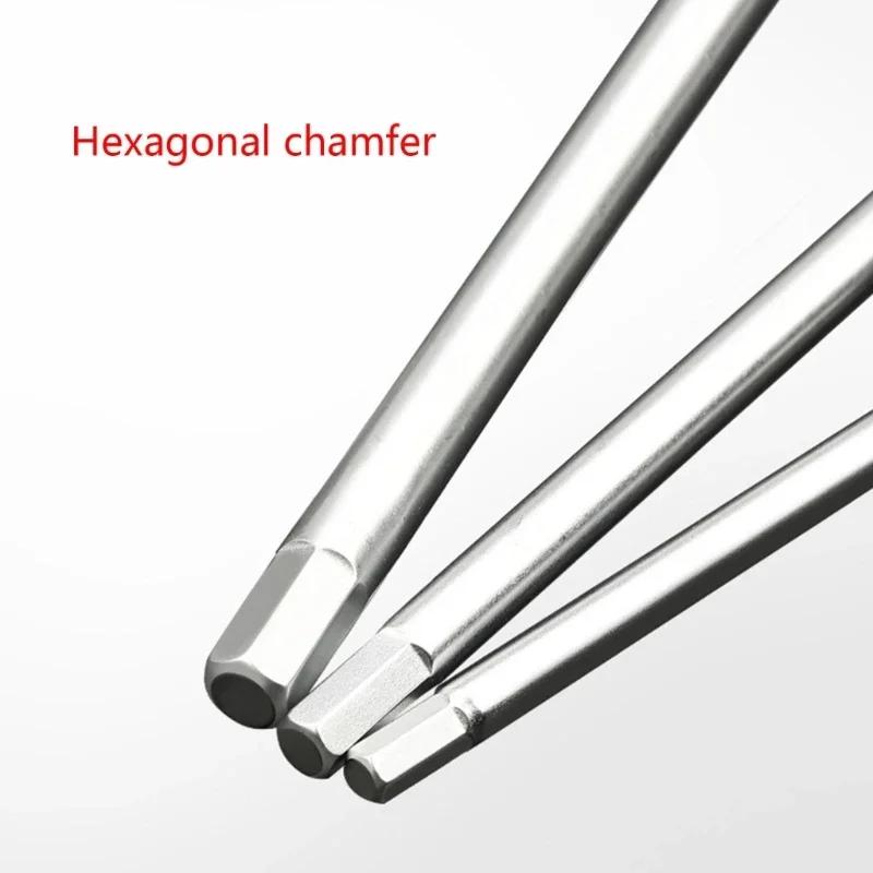 T-type High Speed Rotating Hex Slide Bar Wrench Household Stainless Steel Screwdriver Hex Chrome Spanner Tools Extended Wrench