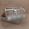 Square 304 Stainless Steel Circular Hole Rectangle Vegetable Fruit Washing Kitchen Utensil Colander Kitchen Sink Wash Basket