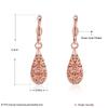 Rockyu Jewelry Brand Popular Earrings Hoop Silver Platinum Pink Gold Dangling Simple Drop Earrings Fashion Accessories Women's (PinkGold)