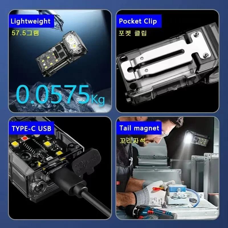 New Multifunctional Super Bright Flashlight Ajustable Angle LED Outdoor Torch Portable Emergency Magnetic Camping Warning Lamp