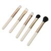 6 in 1 Makeup Brush Set Portable Synthetic Cosmetic Brushes Set for   Blending Powder Eye Shadow with Mirror