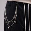 Metal Skull Cross Pendant Hip Hop Belt Chain For Men And Women