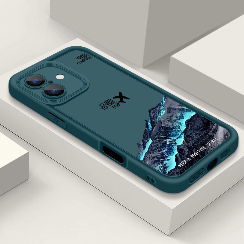 

Противоударный чехол с рисунком самолета и гор для iPhone 16 Pro Max 15 Plus 14 Pro 13 12 11 XS XR 8 7 TPU мягкий матовый силиконовый чехол для телефона iPhone 12 Pro синий
