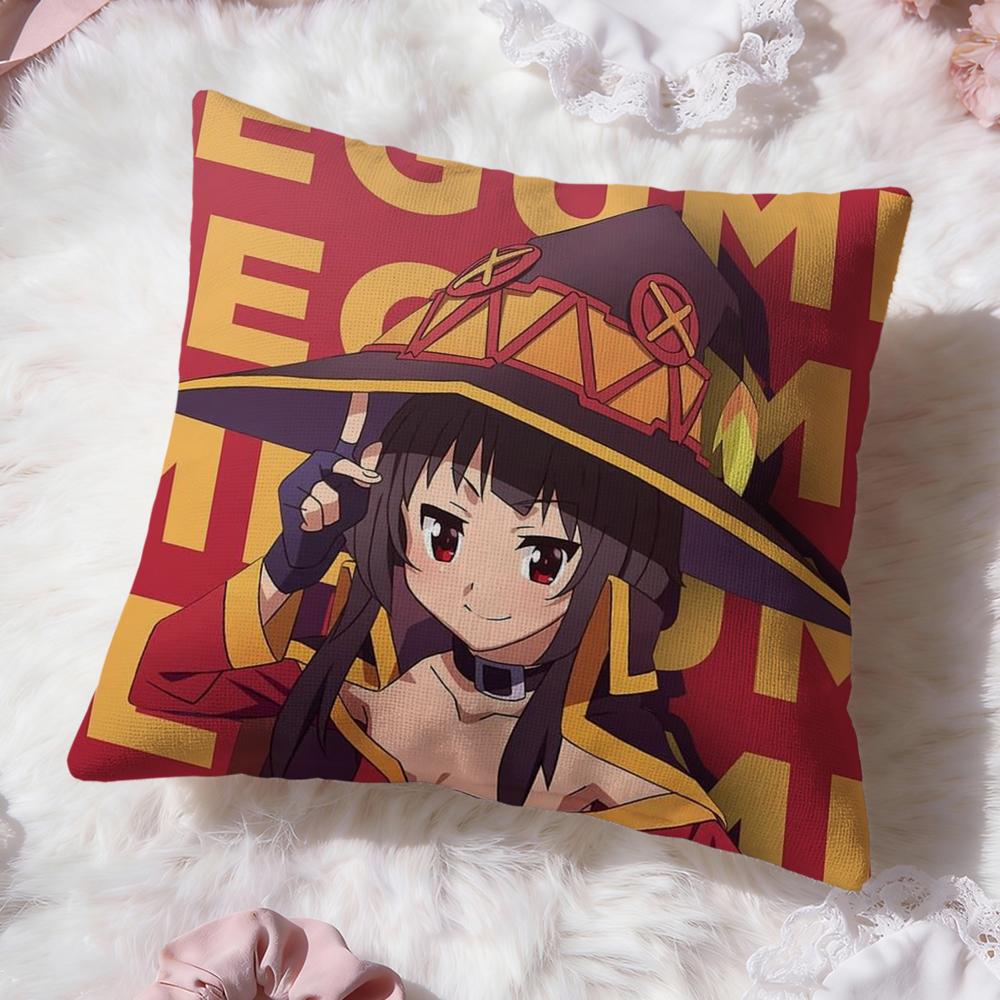 Cute M-Megumin Cushion Cover Premium Comfort Reversible Pillow Cove -Two in One Design for Any Room & Car Interior