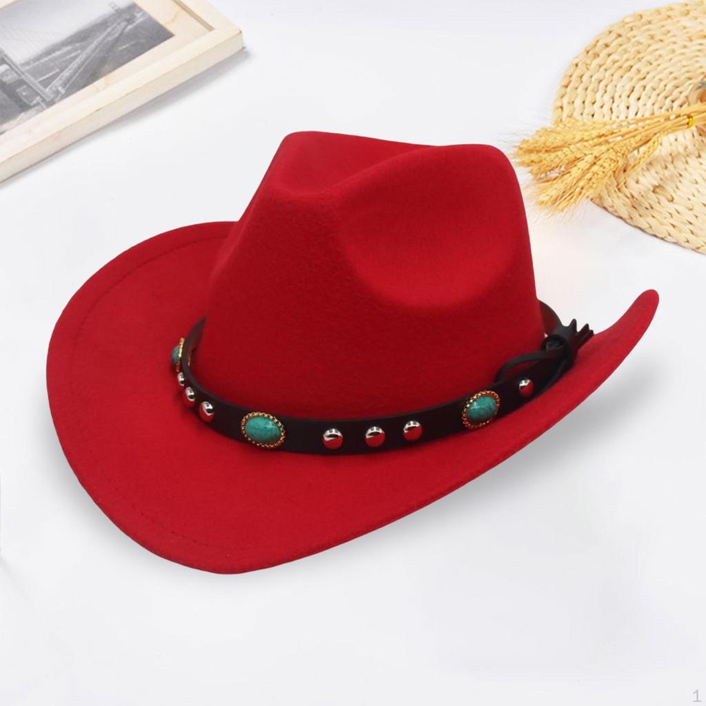 Men's Ladies Western Cowboy Hat Wide Brim Sun Visor Casual Jazz Suede Panama Cowgirl Cap for