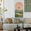 4 Stück Kreativer Sonnenuntergang Berge Bogen Schlafzimmer Wohnzimmer Zuhause Wandhintergrund Verschönerung Dekoration Wandaufkleber