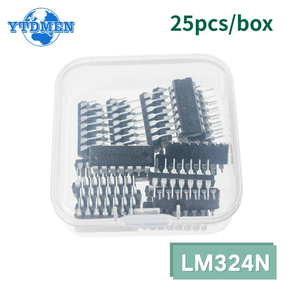 

25pcs/box Integrated Circuits LM324N Operational Amplifiers LM324 DIP-14 IC Chip Kit