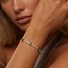 Trendy Stainless Steel Green Marquise Zircon 18K Gold Plated Adjustable Unisex Charm Gift Bracelet