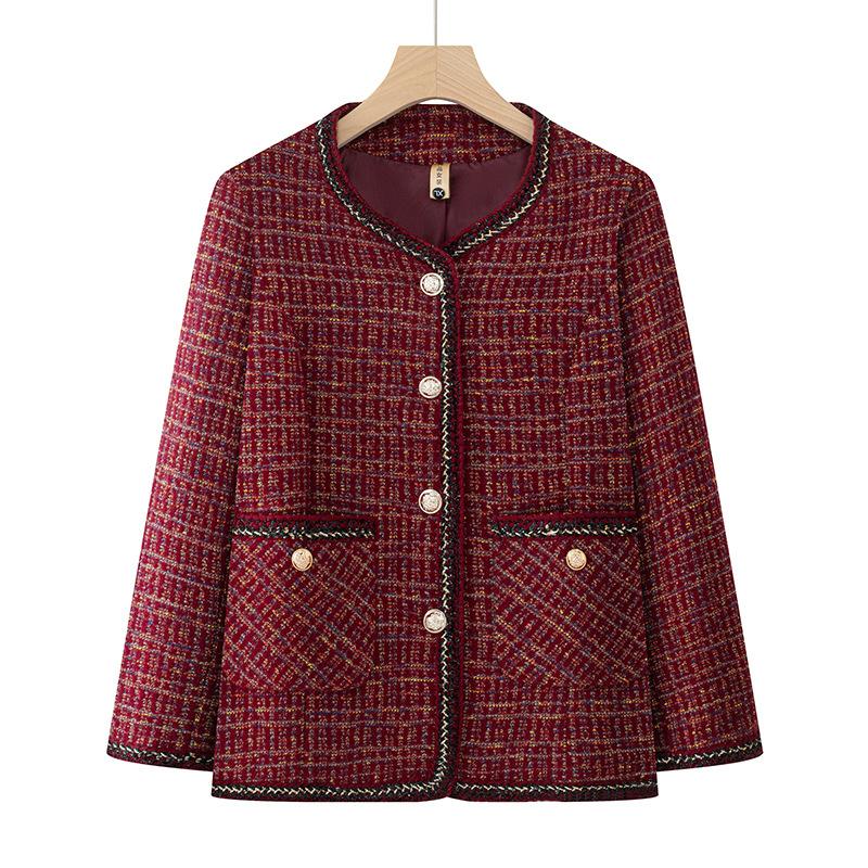 Spring coat short crew neck women's new medium top