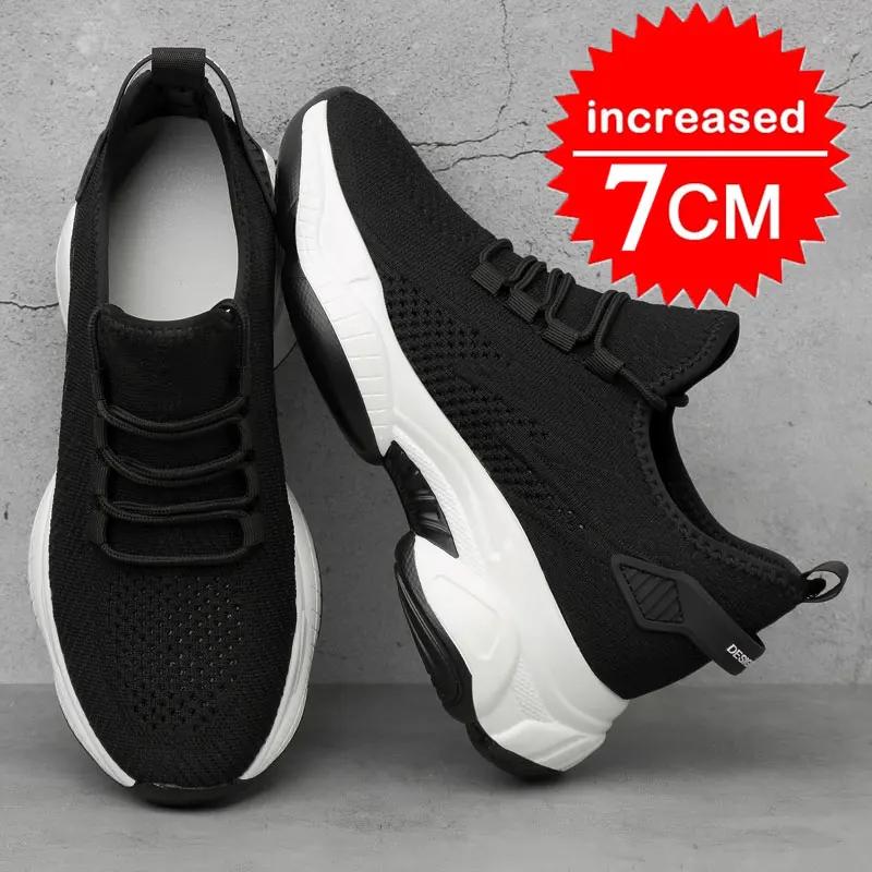 Mode SYTK Sneakers Herren Schuhe mit Absatz für Herren Casual Einlegesohle 8cm 6cm Optimale Absatzhöhe Erhöhungsschuhe Größer 36-44 Erhöhend