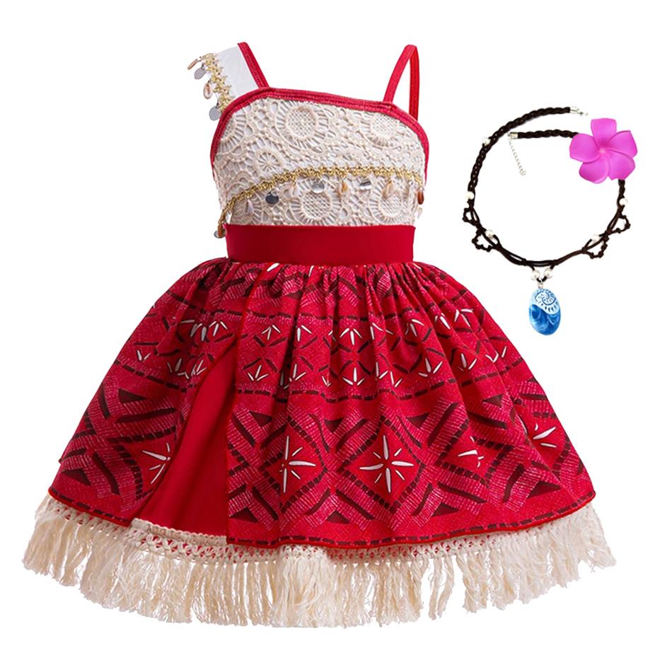 Nuovo Film Oceania 2 Vestito da Bambina Costume per Festa di Halloween Abito Elegante da Principessa Bambini Outfit Vaiana Vestito