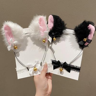 Bell Headband Collar Cat Ear Lolita Hair Accessories for Women Cute and Personality