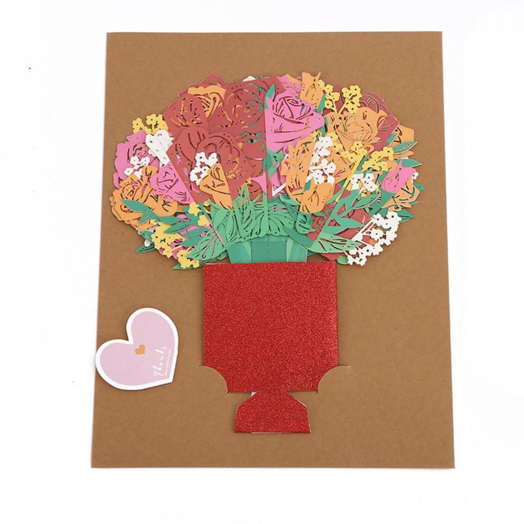 Pop-Up Boeket Papieren Bloemkaarten Groet 3D Popup Zegen Kaart Om Vast Te Houden Voor Moederdag & Uniek Cadeau Voor Vrouw Ouder & Leraar