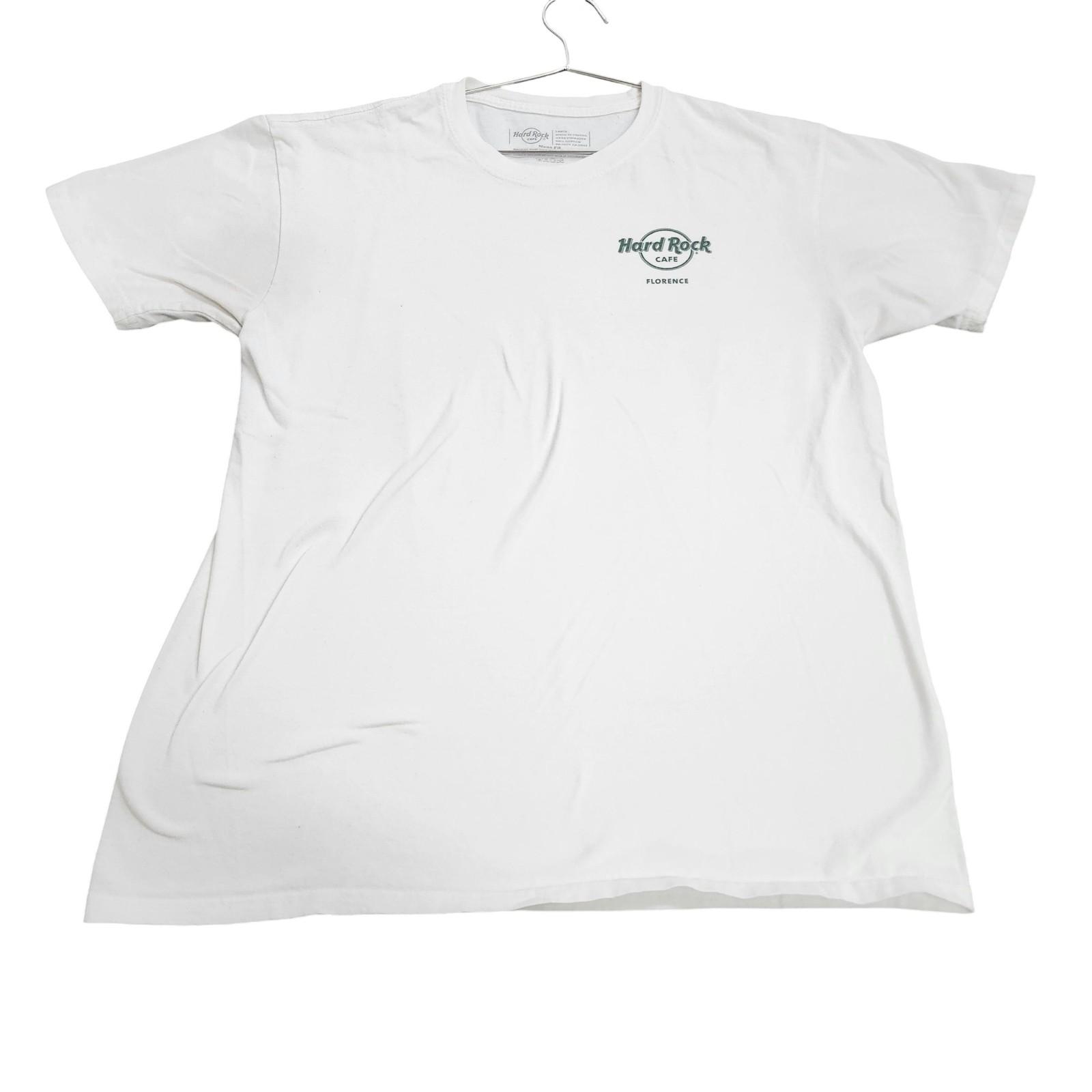 Hard Rock Cafe Shirt Mens Large White Florence Guitar Graphic Tee Travel Top Unisex T-Shirt XXXL