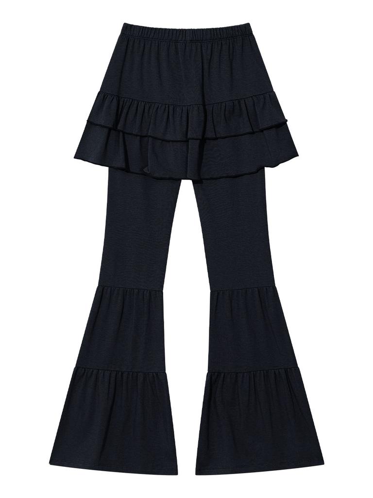 Eogeulliswedou Tiered Skirt Pants (Navy)