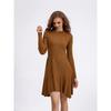Autumn and Winter Women's Dress Knitted Long-sleeved Solid Color Slim Bottoming Dress Inside The Fashion A-line Skirt