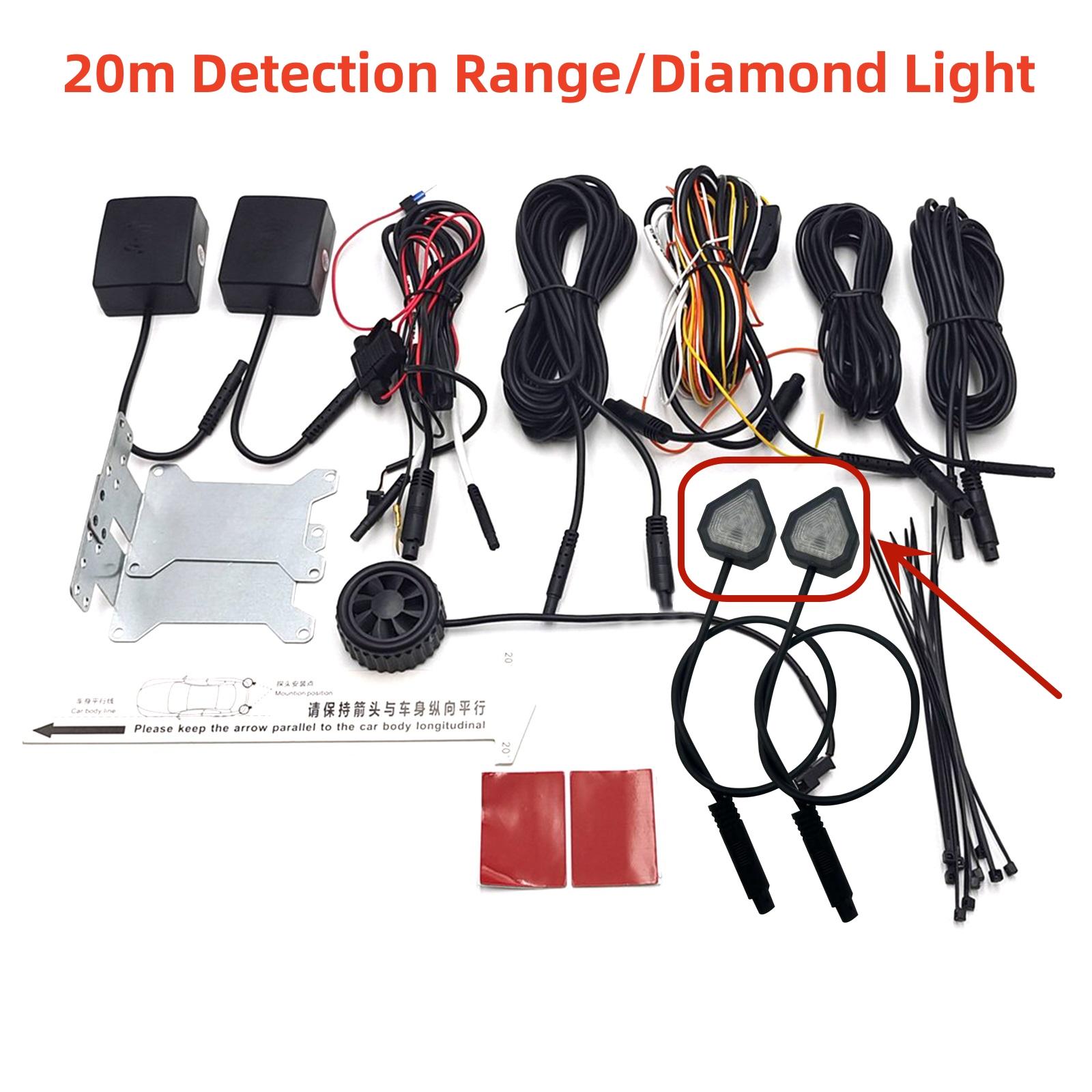 Universal 24Ghz Millimeter Wave Radar BSD Blind Spot Detection System Change Lane Safer BSM Blind Spot Monitoring Assist Drive 20m Diamond Light