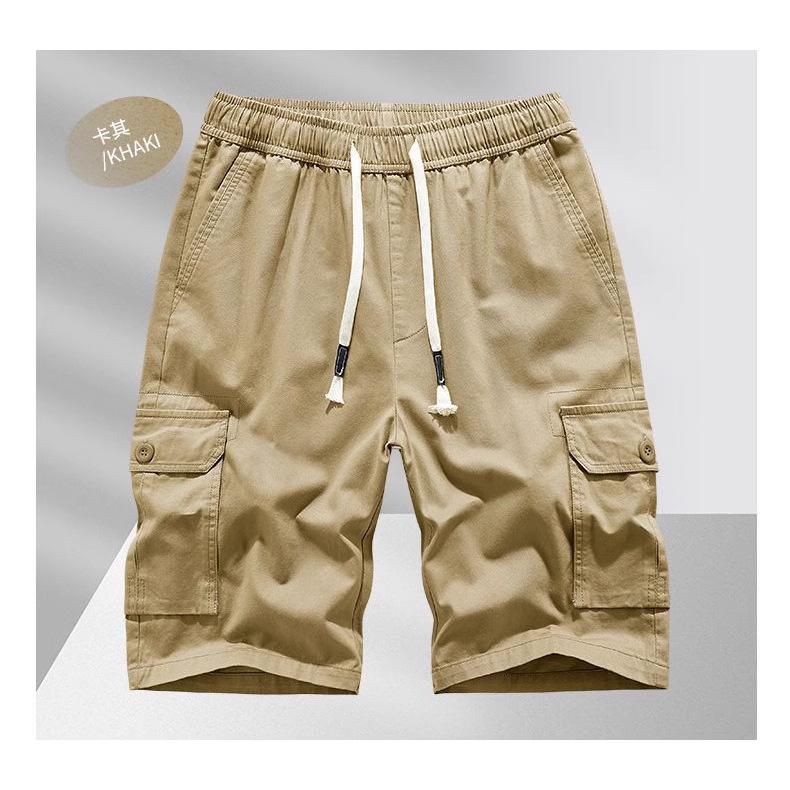 

Unisex Cargo Camouflage Wide-Leg Elastic Waist Over-the-Knee Casual Shorts XL камуфляжний