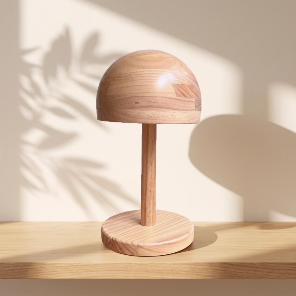 Hat Display Stand with Round Base Wooden DomeShaped for Retailers, Collectors,