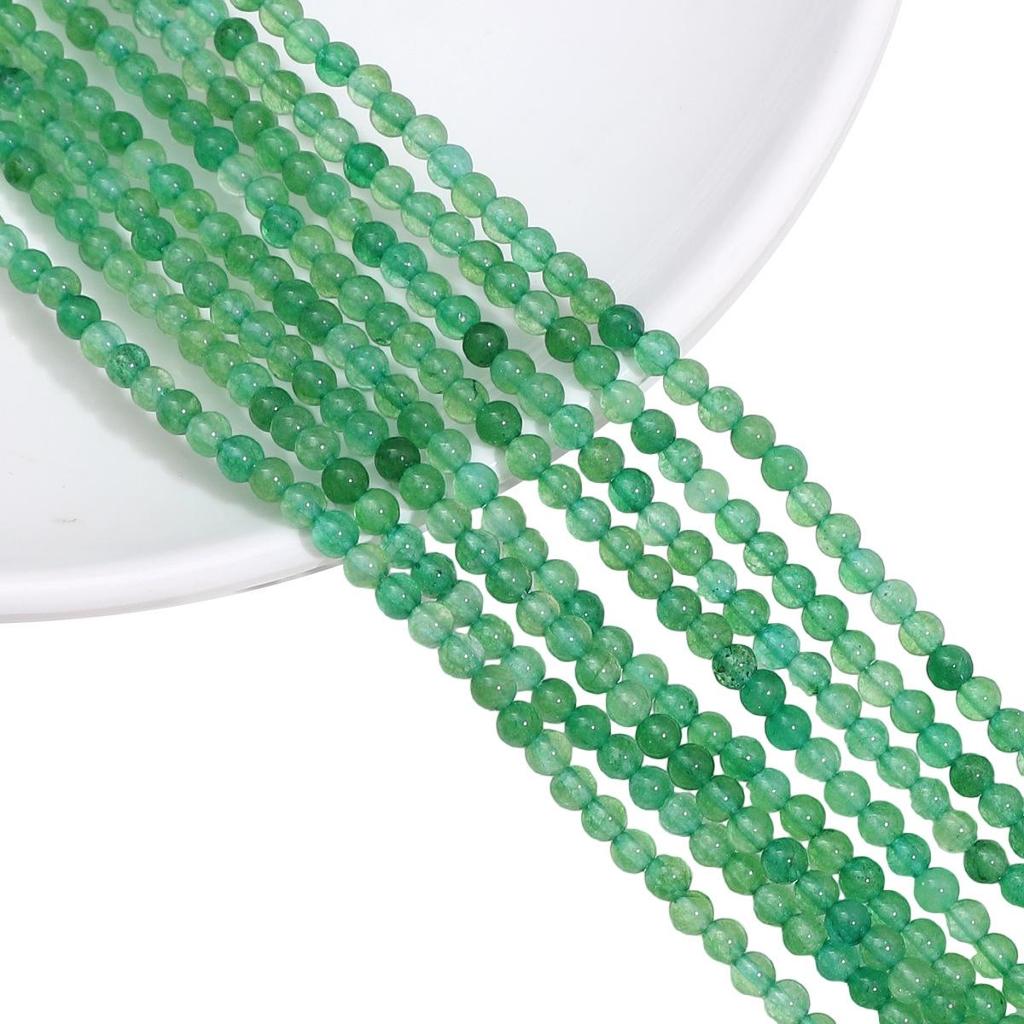 3mm White Round Stone Beads with Color, Loose Beads for DIY Bracelets, Necklaces, and Jewelry Accessories.