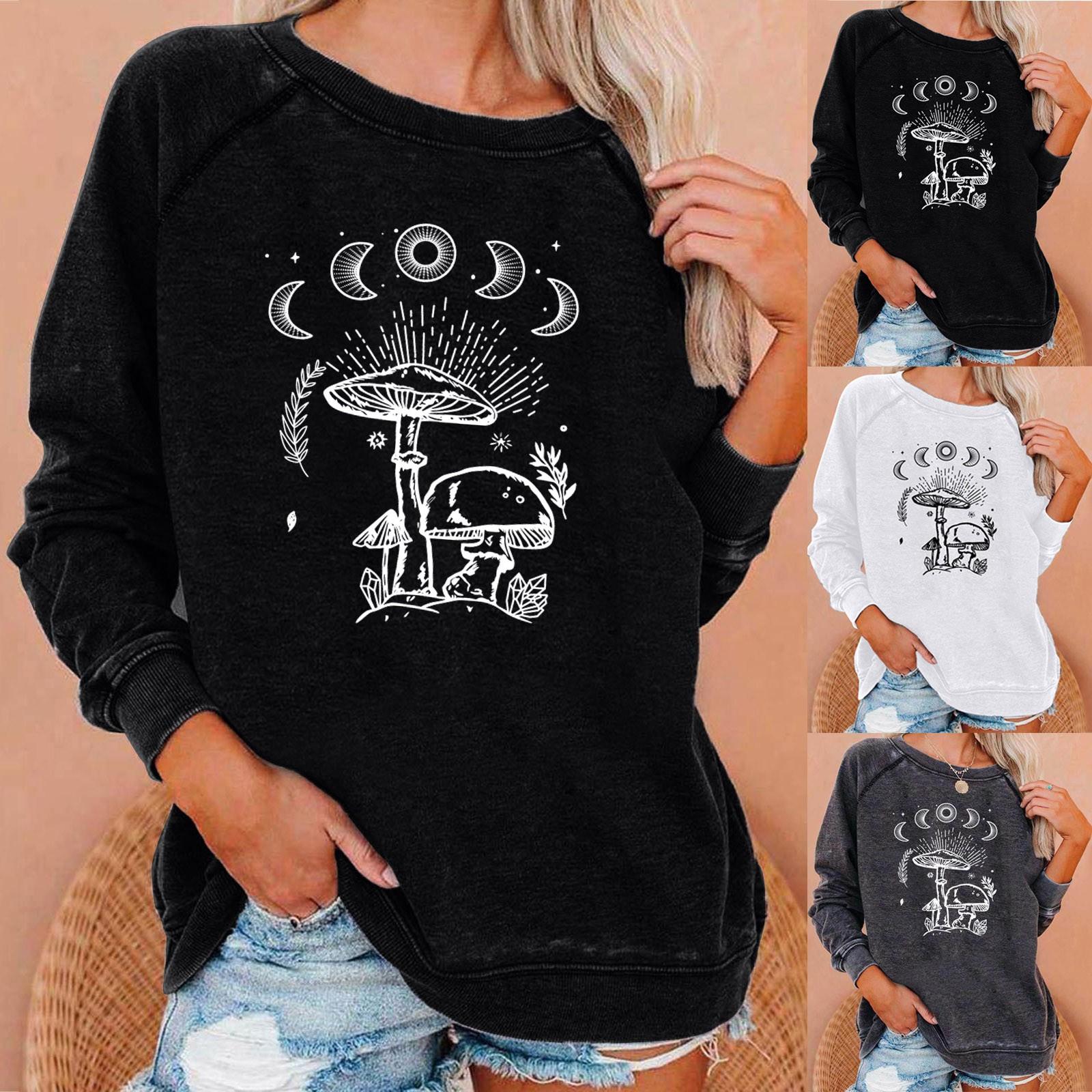 

Женский повседневный свободный свободный свитер с круглым вырезом и длинными рукавами, толстовка с капюшоном