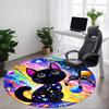 1pc Cosmic Cat Office Round Area Rug, Under Office Chairs Bedroom Living Room Home Decor, Room Deco, Available In Various Sizes L1024276