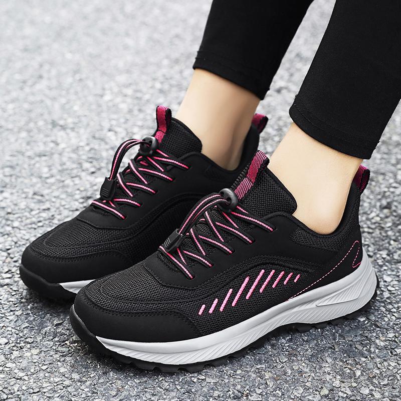 Autumn and winter velvet shoes medium sports soft sole light walking shoes