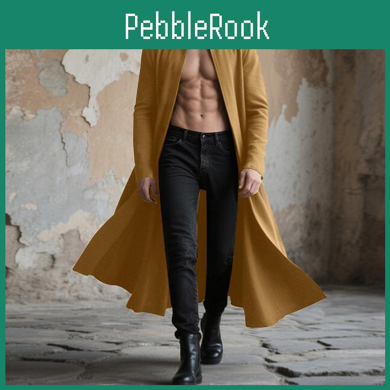 Incerun Sleeve Men Vintage Long Open Front Casual Long Cardigan Tops