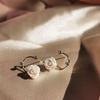 Vintage French White Rose Fairy Earrings - Elegant Mini Flower Studs