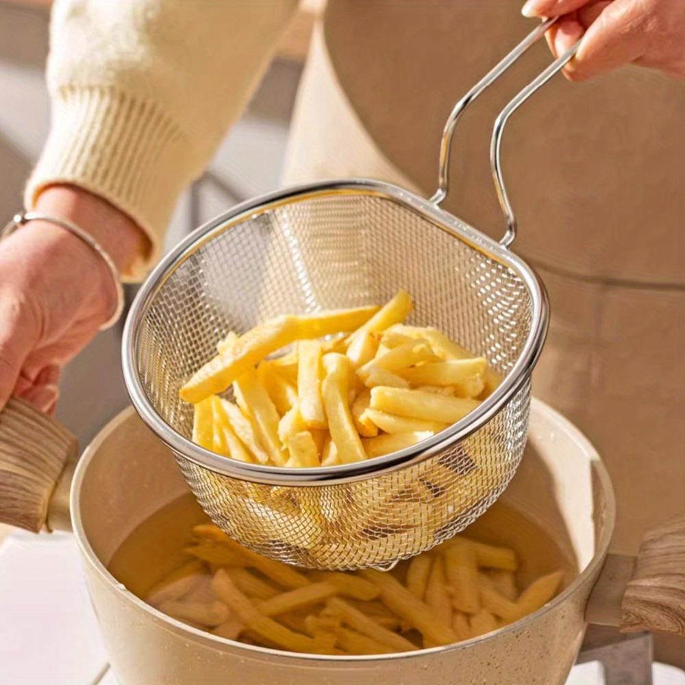 304 stainless steel colander kitchen Lo mein strainer deep frying basket chafing dish versatile cooking utensil